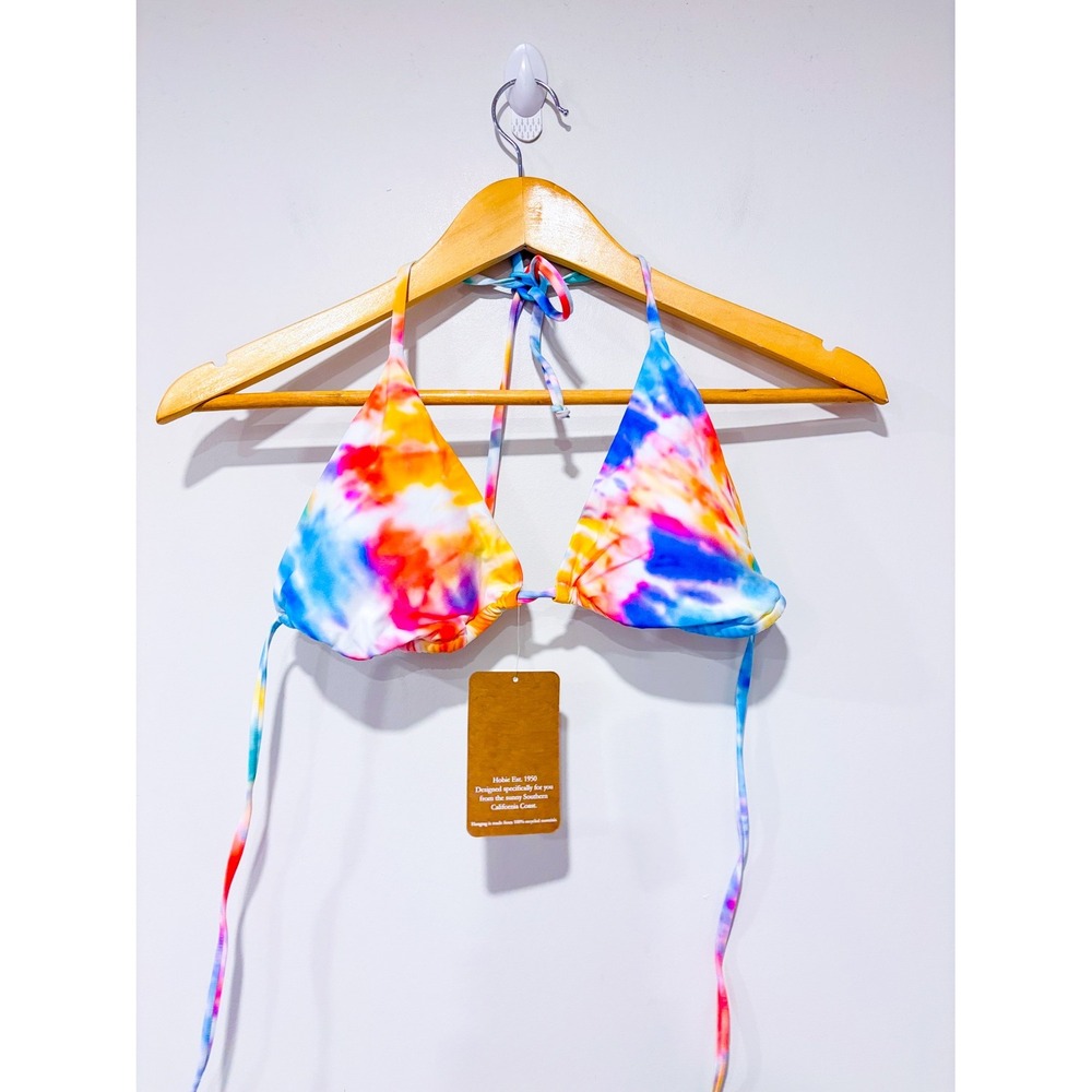 HOBIE Multicolor tie dye bikini top | Beach Y2K vibrant | Large